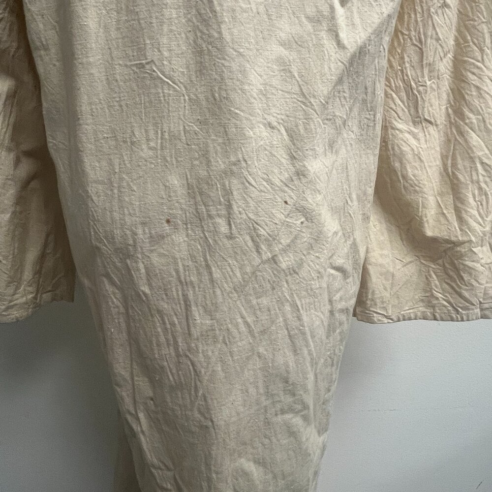 Vintage Caftan hand embroidered cotton cream multicolor never worn - Picture 8 of 11